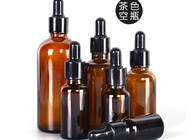 Brown Small Glass Oil Bottles , Essential Oil Glass Bottles With Various Lid
