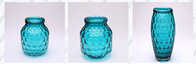 Solid Color Blue Glass Flower Vase Lead Free For Decorative Small Round Ball Outside